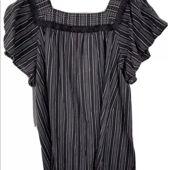 Isabel Maternity Grey Striped Short Sleeve Top Size S Maternity - Picture 2 of 5